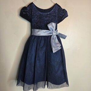 Jona Michelle Toddler Dress Navy Glitter 3T